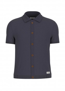 GUESS - Guess ανδρικό πλεκτό πουκάμισο textured Regular Fit - M6GRZ1Z3HM1 Μπλε Navy