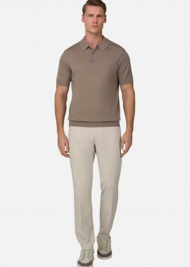 BOGGI MILANO - Boggi Milano ανδρικό παντελόνι chino Regular Fit - BO26P005002 Μπεζ