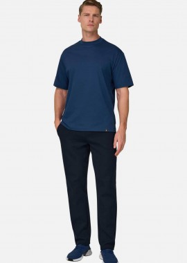 BOGGI MILANO - Boggi Milano ανδρικό παντελόνι φόρμας μονόχρωμο Relaxed Fit - BO26P008101 Μπλε Navy