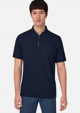 BOGGI MILANO - Boggi Milano ανδρική πόλο μπλούζα κοντομάνικη πικέ Regular Fit - BO26P044903 Μπλε Navy