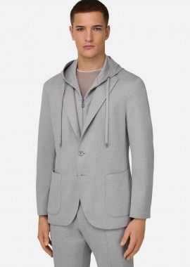 BOGGI MILANO - Boggi Milano ανδρικό σακάκι/ζακέτα με κουκούλα Regular Fit - BO26P045301 Γκρι
