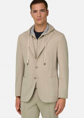 Boggi Milano ανδρικό σακάκι/ζακέτα με κουκούλα Regular Fit - BO26P045501 Μπεζ