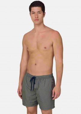 BOGGI MILANO - Boggi Milano ανδρικό μαγιό σορτς με geometric print - BO26P065001 Κίτρινο