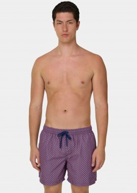 Boggi Milano ανδρικό μαγιό σορτς με geometric print - BO26P065003 Μπορντό