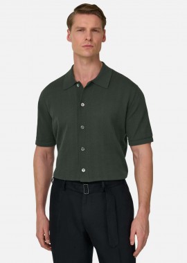 BOGGI MILANO - Boggi Milano ανδρικό πουκάμισο μονόχρωμο Relaxed Fit - BO26P056002 Πράσινο Σκούρο