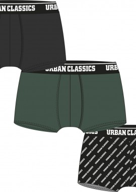 Urban Classics - Ανδρικά Μποξεράκια (3 Pack) TB3708 Urban Classics Dark Green/Black/Branded Aop Πράσινο/Μαύρο