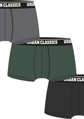 Urban Classics - Ανδρικά Μποξεράκια (3 Pack) TB3708 Urban Classics Grey/Dark Green/Black Γκρι/Πράσινο