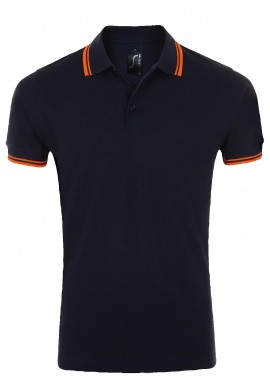 Ανδρικό Polo Cotton Πικέ 00577 SOL'S Pasadena French Navy/Neon Orange