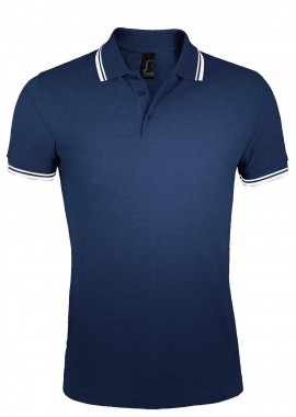 SOLS - Ανδρικό Polo Cotton Πικέ 00577 SOL'S Pasadena French Navy/White