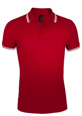 SOLS - Ανδρικό Polo Cotton Πικέ 00577 SOL'S Pasadena Red/White