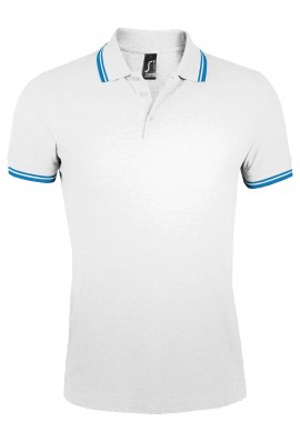 SOLS - Ανδρικό Πόλο Πικέ 00577 SOL'S Pasadena White/Aqua