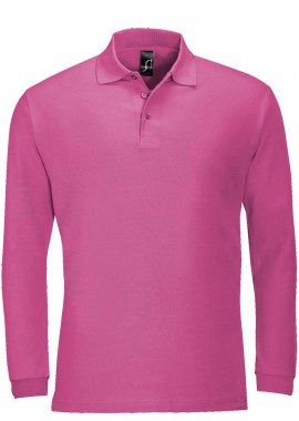 SOLS - Ανδρική Μπλούζα Polo 11353 SOL'S Winter II Μακρυμάνικη Πικέ Flash Pink