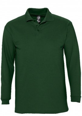 Ανδρική Μπλούζα Polo 11353 SOL'S Winter II Μακρυμάνικη Πικέ Golf Green