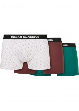 Urban Classics - Ανδρικά Εσώρουχα Boxer 3-Pack TB3838 Urban Classics Organic Script Clear Flower/Cherry/Tree Green