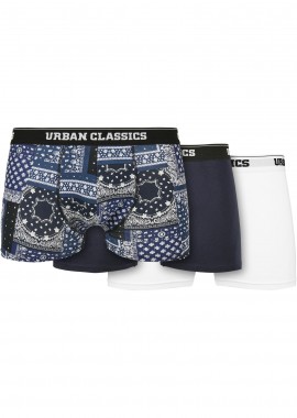 Urban Classics - Ανδρικά Εσώρουχα Boxer 3-Pack TB3838 Urban Classics Organic Bandana Navy/Navy/White