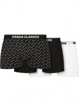 Urban Classics - Ανδρικά Εσώρουχα Boxer 3-Pack TB3838 Urban Classics Organic Script Black/Black/White