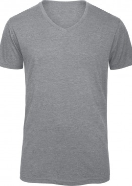 Ανδρικό T-Shirt V-Neck TM057 B & C Triblend Heather Light Grey