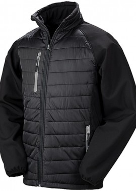 Result - Ανδρικό Τζάκετ Padded Softshell R237X Result Black Compass Black/Grey