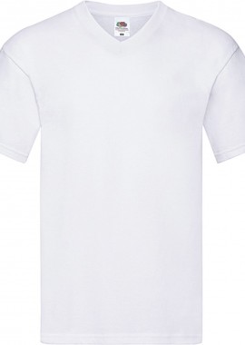 Fruit of the Loom - Ανδρικό T-Shirt 61-426-0 Fruit of the Loom Original V-Neck White