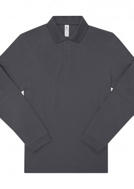 B & C - Μπλούζα Polo Μακρυμάνικη PU425 B & C My Polo 180 LSL Ανδρική Dark Grey