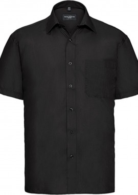 Russell - Ανδρικό Κοντομάνικο Πουκάμισο R-935M-0 Russell Poplin Classic Fit Black