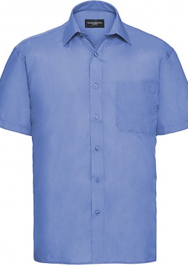 Russell - Ανδρικό Κοντομάνικο Πουκάμισο R-935M-0 Russell Poplin Classic Fit Corporate Blue