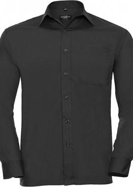 Ανδρικό Μακρυμάνικο Πουκάμισο R-934M-0 Russell Poplin Easy Care Black