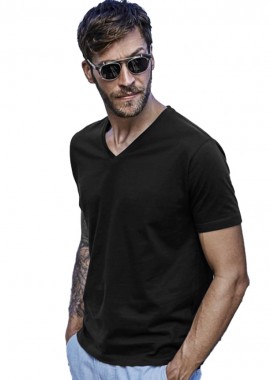 Tee Jays - Ανδρικό T-Shirt V-Neck 8006 Tee Jays Sof Tee Thin Line Black