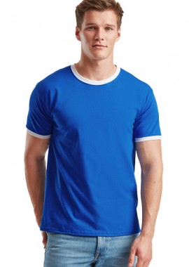Fruit of the Loom - Ανδρικό T-Shirt Ringer 61-168-0 Fruit of the Loom Royal/White