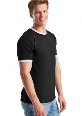 Fruit of the Loom - Ανδρικό T-Shirt Ringer 61-168-0 Fruit of the Loom Black/White