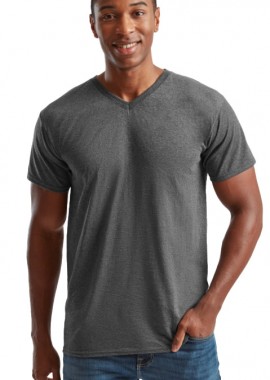 Fruit of the Loom - T-Shirt V-Neck 61-066-0 Fruit of the Loom Valueweight Dark Heather Grey