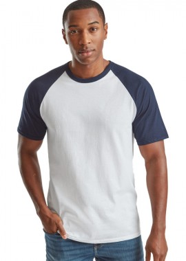 Fruit of the Loom - Ανδρικό Baseball T-Shirt 61-026-0 Fruit of the Loom White/Deep Navy
