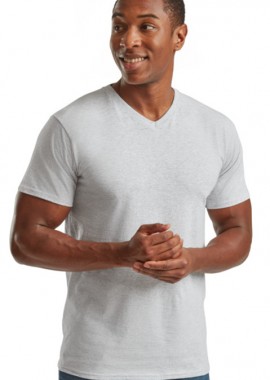 Fruit of the Loom - T-Shirt V-Neck 61-066-0 Fruit of the Loom Valueweight Heather Grey