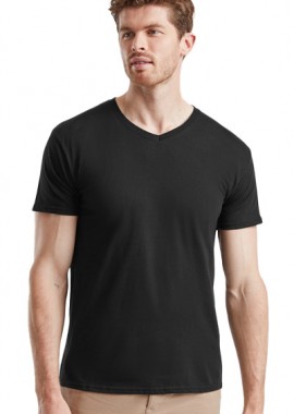 Fruit of the Loom - Ανδρικό T-Shirt V-Neck 61-442-0 Fruit of the Loom Iconic 150 Slim Fit Black