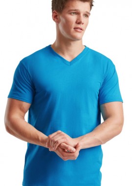 Fruit of the Loom - T-Shirt V-Neck 61-066-0 Fruit of the Loom Valueweight Azure Blue