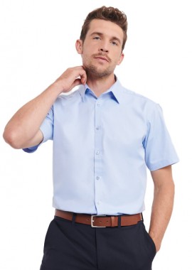 Κοντομάνικο Πουκάμισο R-963M-0 Russell Herringbone Shirt Light Blue
