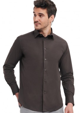 Russell - Μακρυμάνικο Πουκάμισο R-946M-0 Russell Slim Fit Easy Care Chocolate