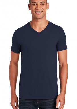 Ανδρικό T-Shirt Softstyle 64V00 Gildan V-Neck Navy