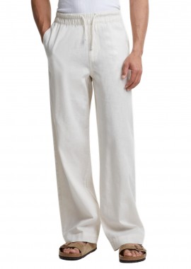 Urban Classics - Loose Cotton Linen Pants Urban Classics TB6620-02903 Whitesand