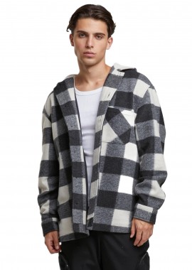 Urban Classics - Big Check Jacket With Hood Urban Classics TB7047-04250 Whitesand/Black
