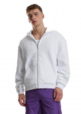Urban Classics - Φούτερ με Κουκούλα και Φερμουάρ Fluffy TB7284 Urban Classics White