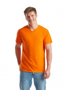 T-Shirt V-Neck 61-066-0 Fruit of the Loom Valueweight Orange