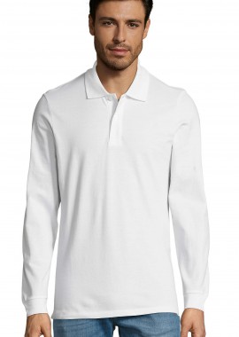 Μπλούζα Polo Μακρυμάνικη Πικέ 02087 SOL'S Perfect LSL Men White