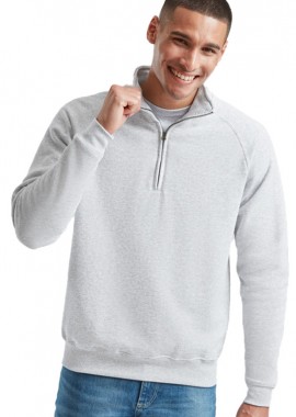 Fruit of the Loom - Φούτερ με Φερμουάρ Zip Neck 62-114-0 Fruit of the Loom Heather Grey