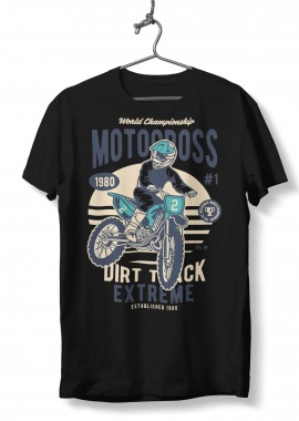 Pop Culture - T-Shirt Motocross Extreme Dirt Track Pop Culture Black
