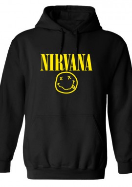 Hoodie Nirvana Face Art Rock Avenue Black
