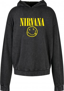 Rock Avenue - Oversized Premium Hoodie Nirvana Face Art Rock Avenue Black