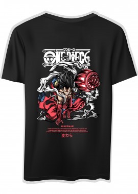 T-Shirt One Piece Luffy Snakeman Pop Culture Black
