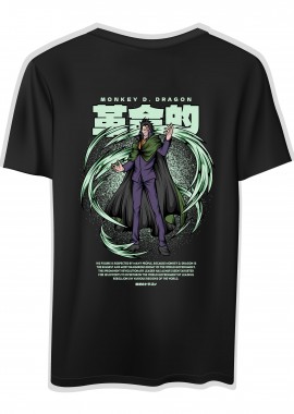 T-Shirt One Piece Monkey D. Dragon Pop Culture Black