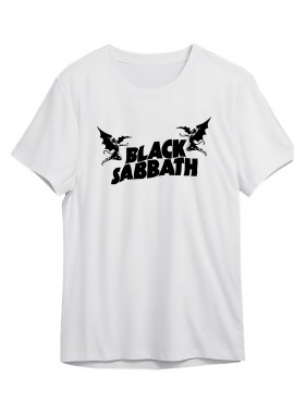 T-Shirt Black Sabbath Band Logo Art Rock Avenue White